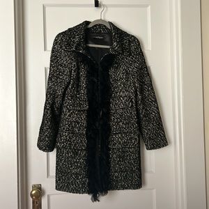 Nanette Lepore Coat with Feather Trim